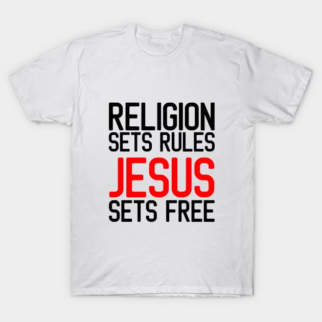 Jesus Sets Free | Christian | Faith | Religious T-Shirt by ChristianLifeApparel